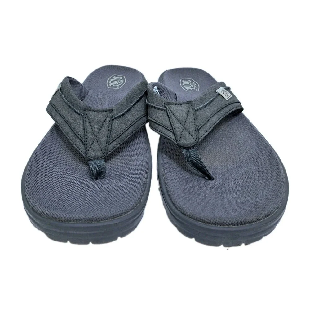 Hey Dude Sami Men's Size 11 Gray Casual Sandals Flip Flops Beach Pool